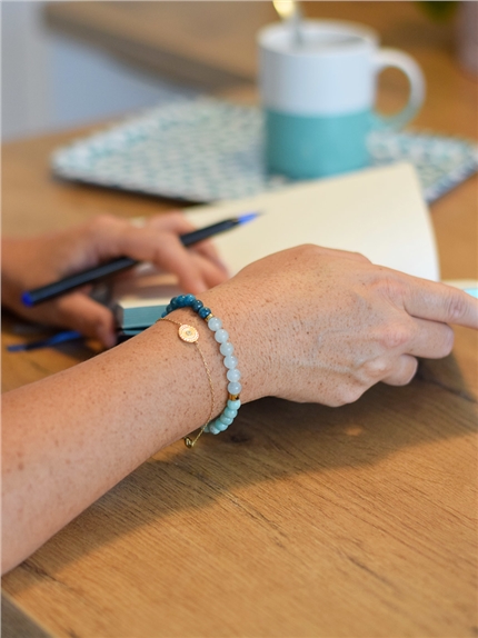 Bracelet Chakra de la Gorge Perles rondes 6 mm