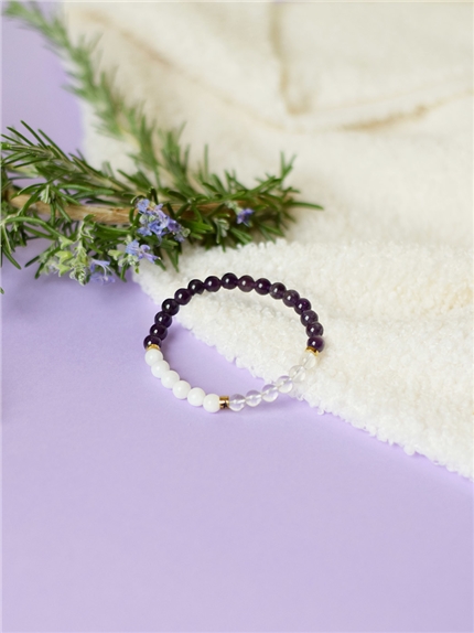 Bracelet Chakra Couronne Perles rondes 6 mm