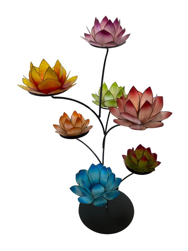 Présentoir en métal pour 7 photophores Lotus - Vide