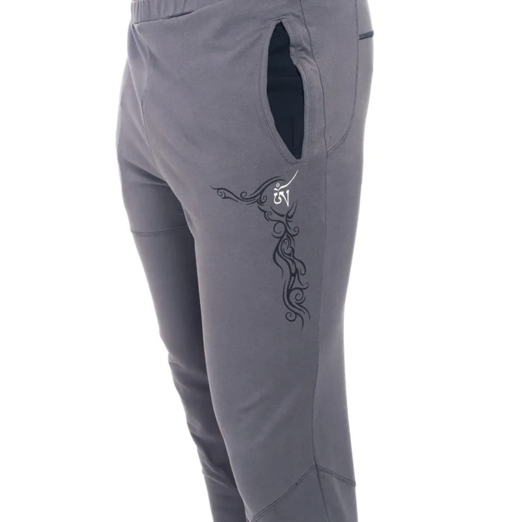 [724120068565] Pantalon de Yoga Sacred Tatoo homme gris  S/M