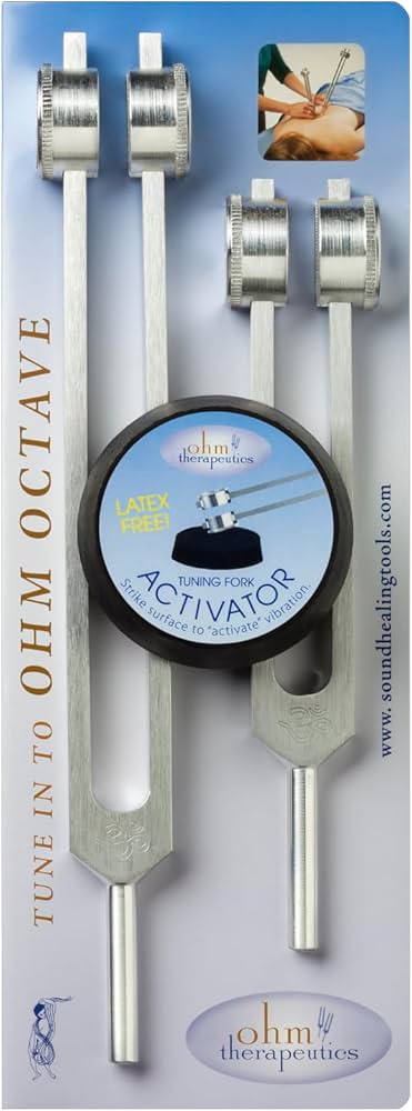 Diapason Om Octave + activateur -- 25.5x4 & 19x4 cm