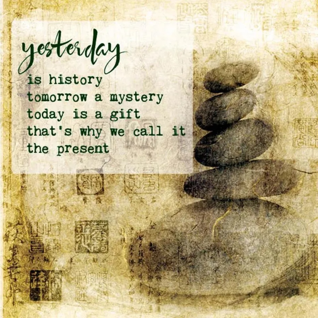 Carte de Voeux Yesterday is History -- 14x14 cm