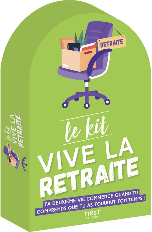 Le Kit Vive la retraite - Petit bilan jouissif d'un jeune retraité ; Petites blagues pour seniors endurcis ; Petit jeux pour avoir une mémoire en béton armé ; Petits sudokus pour passer le temps ; Petit carnet pour commence ses mémoires