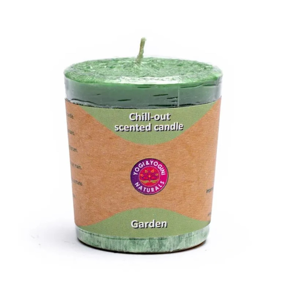 [8718657460451] Bougie Chill Out parfumée Garden - Stearine -- 4.5x4 cm