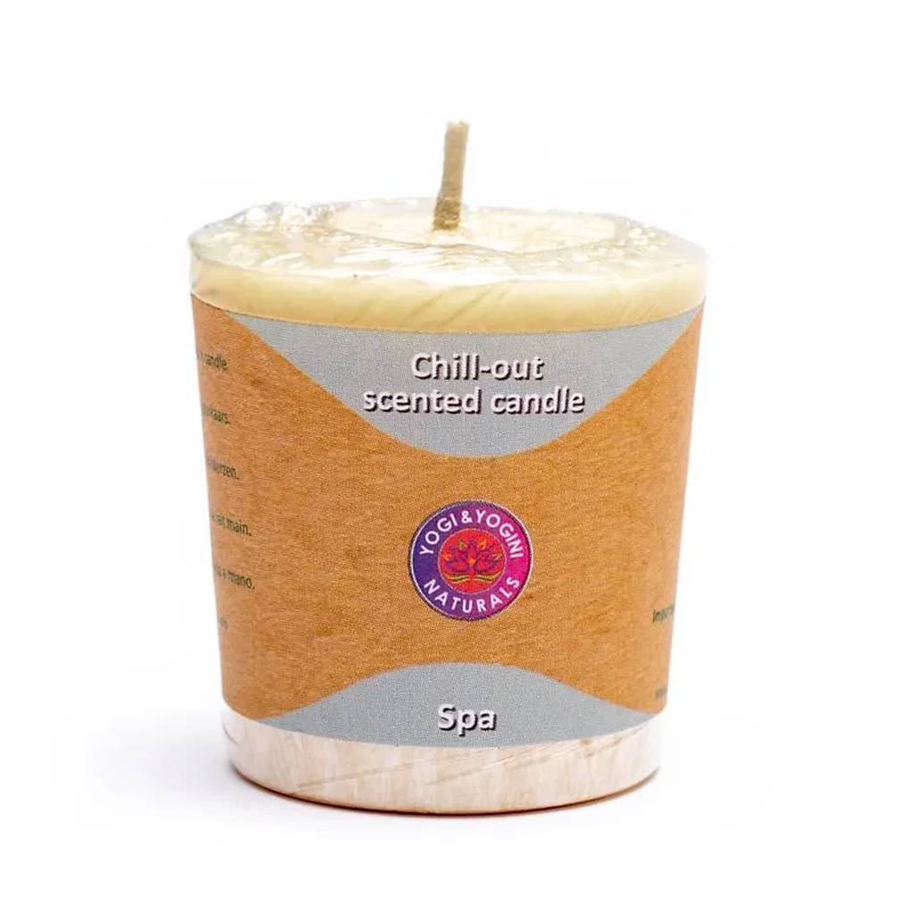 [8718657460499] Bougie Chill Out parfumée Spa stéarine | 4.5x4 cm