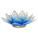 Eclairage d’ambiance Lotus bleu/blanc-dorés | 13.5 cm
