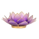 Eclairage d’ambiance Lotus violet bords or | 13.5 cm