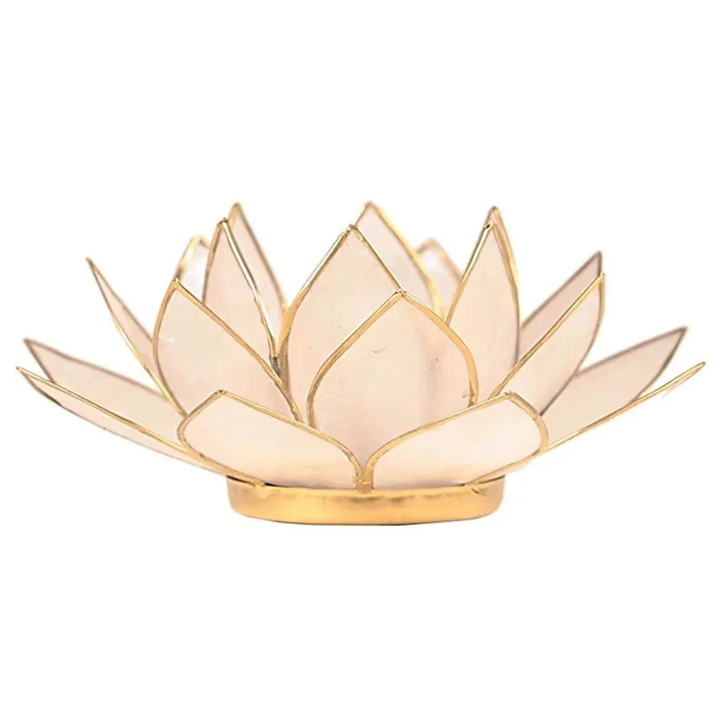 Eclairage d’ambiance Lotus blanc or | 13.5 cm