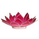 Eclairage d’ambiance Lotus rose bords argent | 13.5 cm