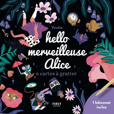 [épuisé] Hello merveilleuse Alice - 6 cartes à gratter et 1 bâtonnet inclus