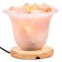 Lampe cristaux de sel avec câble et ampoule | 19 cm