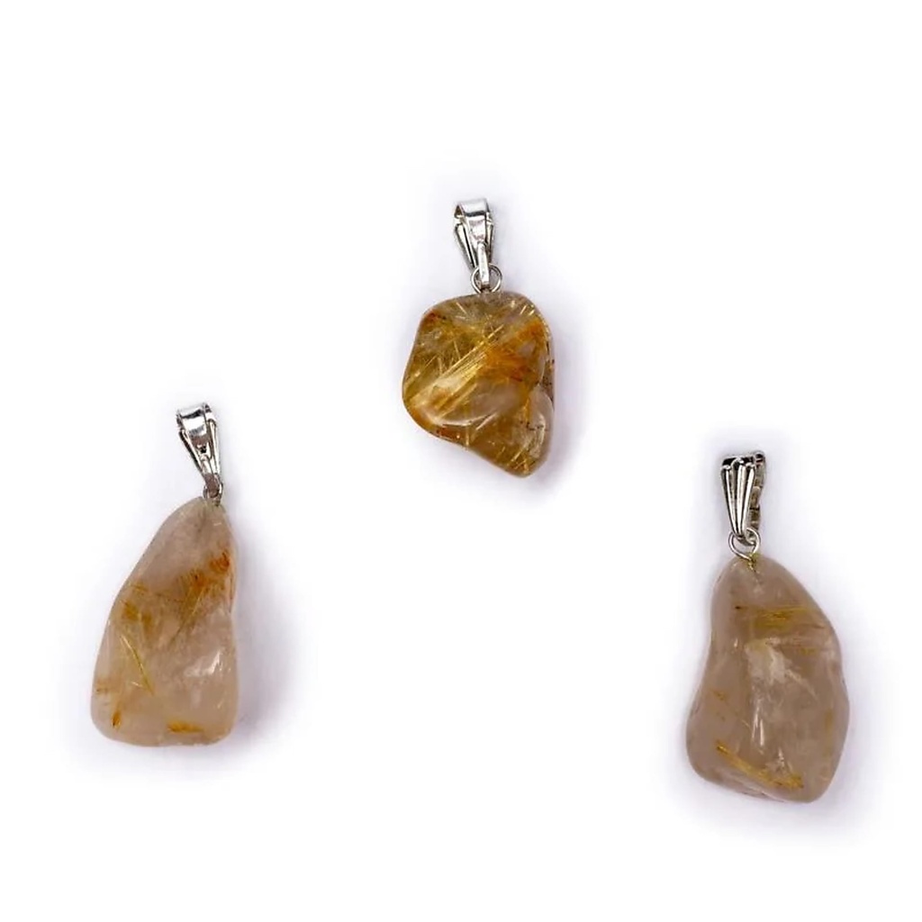 Pendentif Quartz rutile avec crochet | ±2-3cm