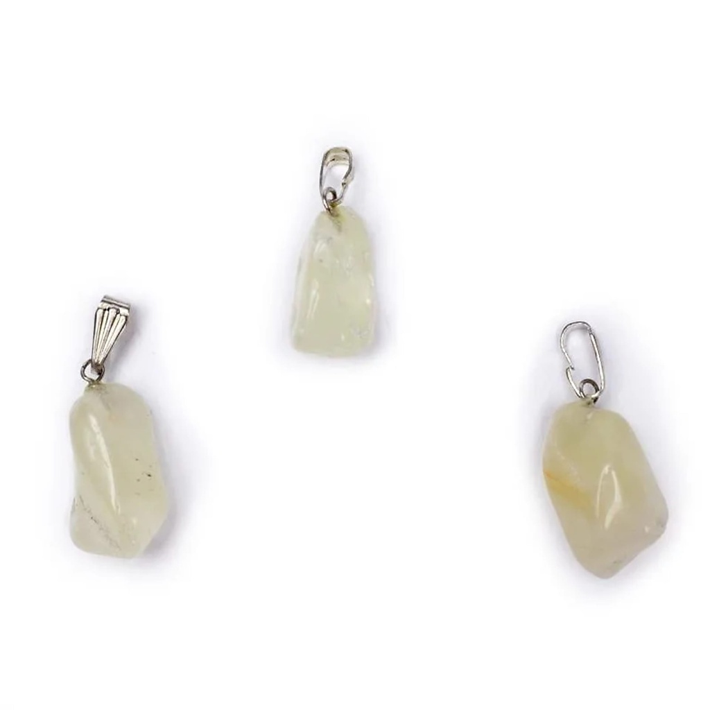 Broche de pendentif Quartz de soufre percé | ±2-3cm