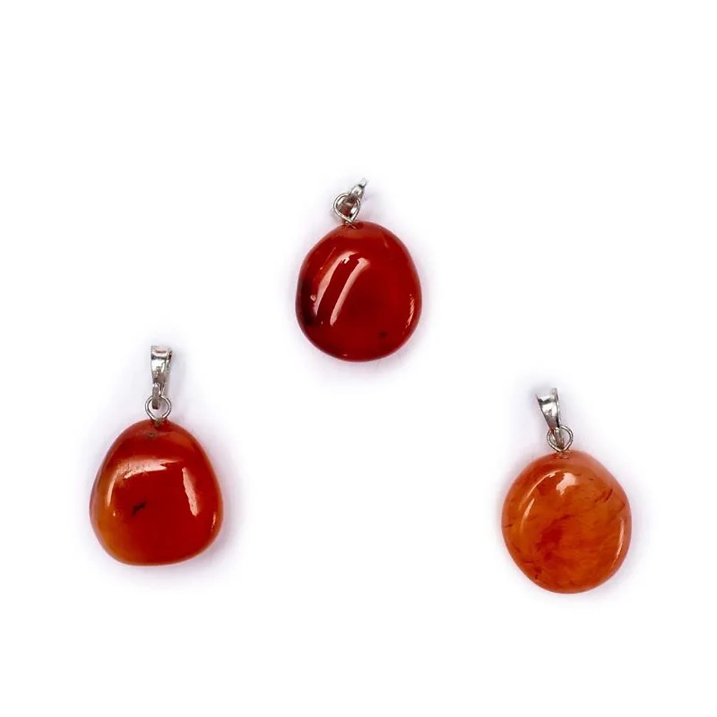 Broche pendentif Cornaline percée | ±1-2.5cm