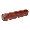 Boîte brûle encens en bois avec Yin et Yang | 30 cm