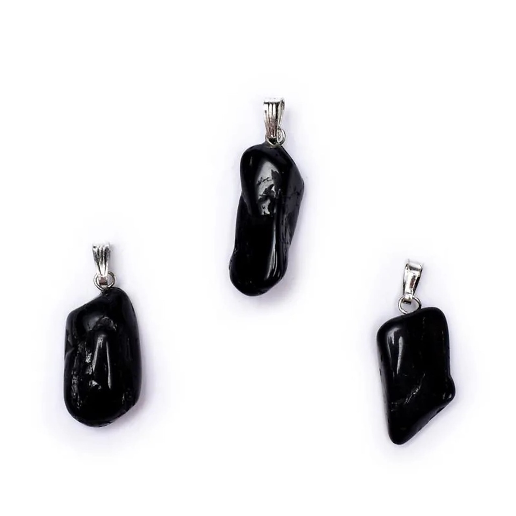 Broche pendentif Tourmaline noire percée