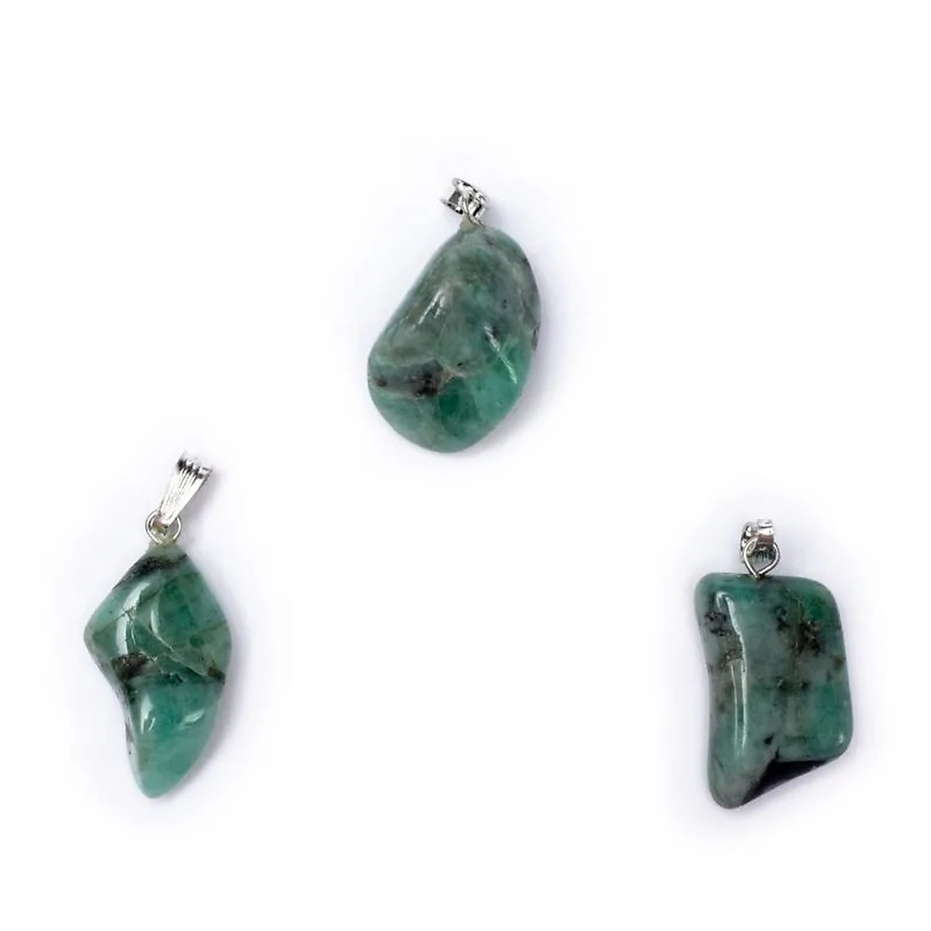 Broche pendentif Emeraude percée| ±2-3cm