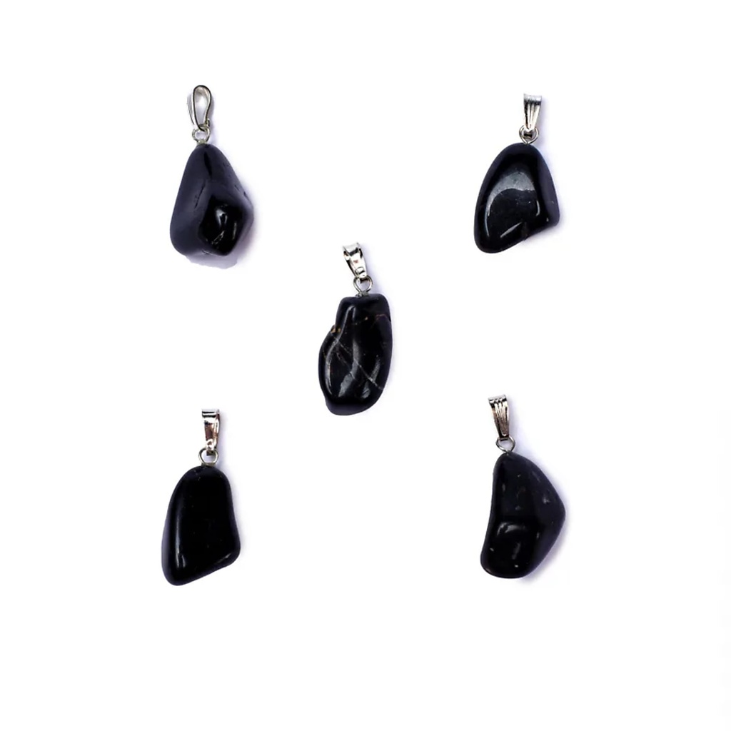 Broche pendentif Onyx noir percé | ±1-2.5cm
