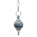 Pendule Lapis lazuli poli et métal | 12 g; 3.5x1.7 cm