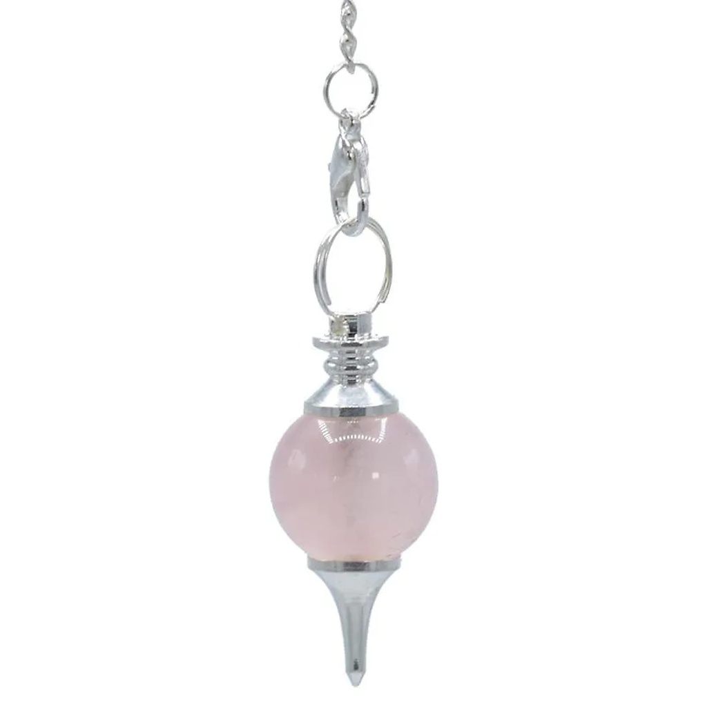 Pendule Quartz rose poli et métal | 12 g; 3.5x1.7 cm
