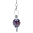 Pendule Améthyste polie et métal | 12 g; 3.5x1.7 cm