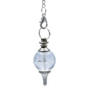 Pendule cristal de roche poli et métal | 12 g; 3.5x1.7 cm