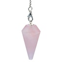 Pendule Quartz Rose chaînette 7 Chakra | 16 g; 3-4 cm