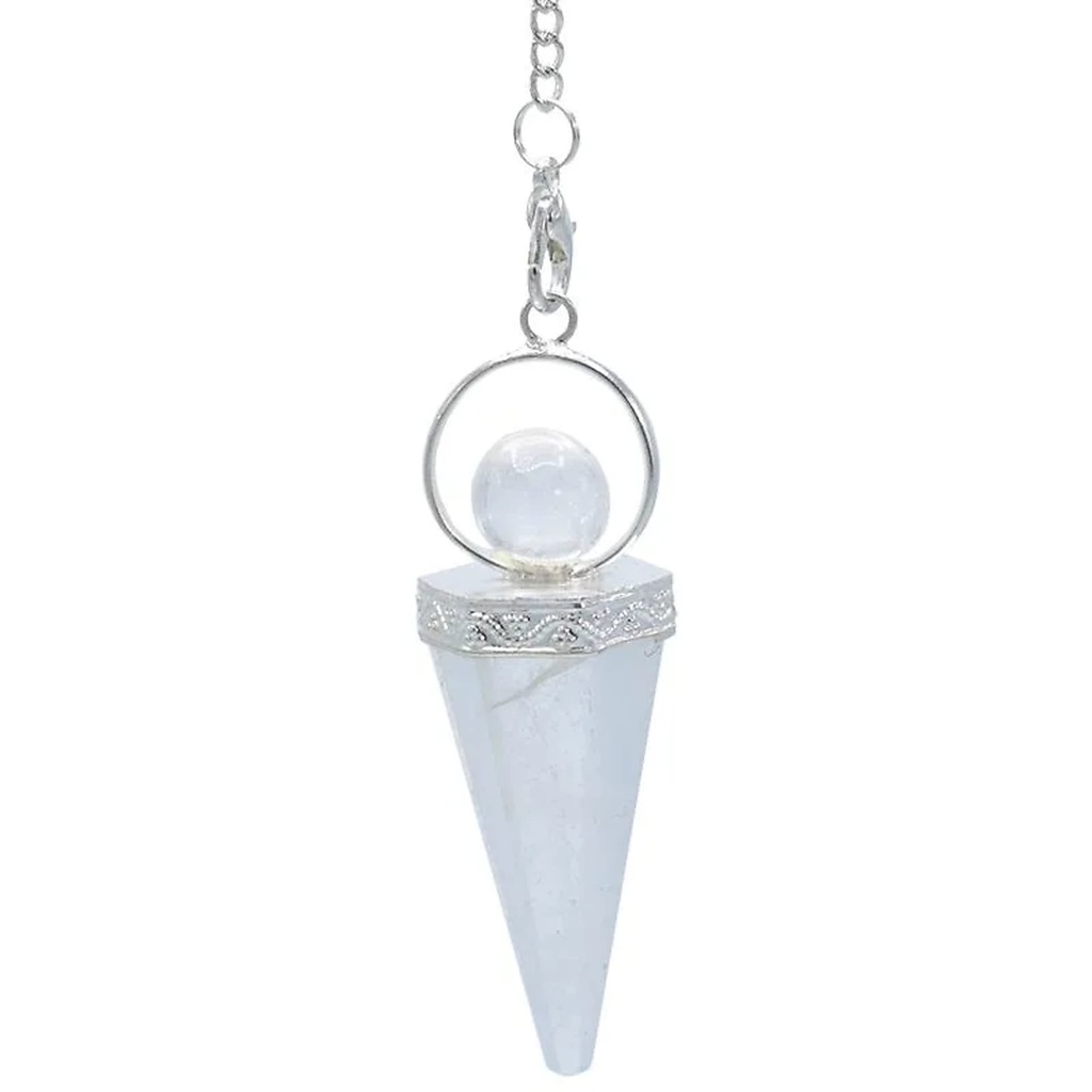 Pendule Divinité pointe et sphère Cristal de roche | 5 cm