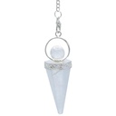 Pendule Divinité pointe et sphère Cristal de roche | 5 cm