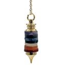 Pendule pierres dures couleurs 7 Chakra | 14 g; 4.5x1 cm
