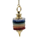Pendule pierres dures couleurs 7 Chakra L | 16 g; 4x1.8 cm