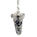 Pendule OM argenté avec pierres 7 Chakra | 3.5x1.7 cm