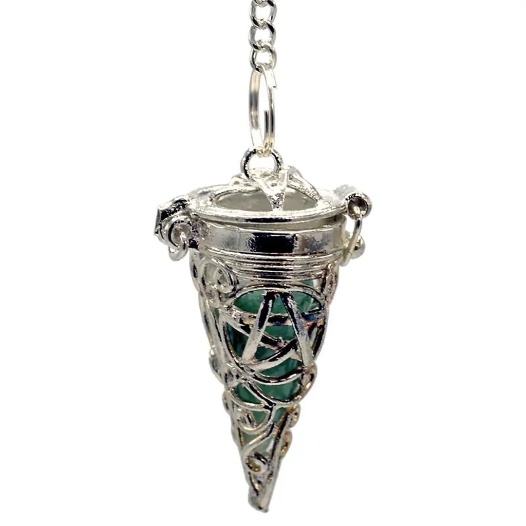 Pendule Pentacle avec pierres 7 Chakra | 3.5x1.7 cm
