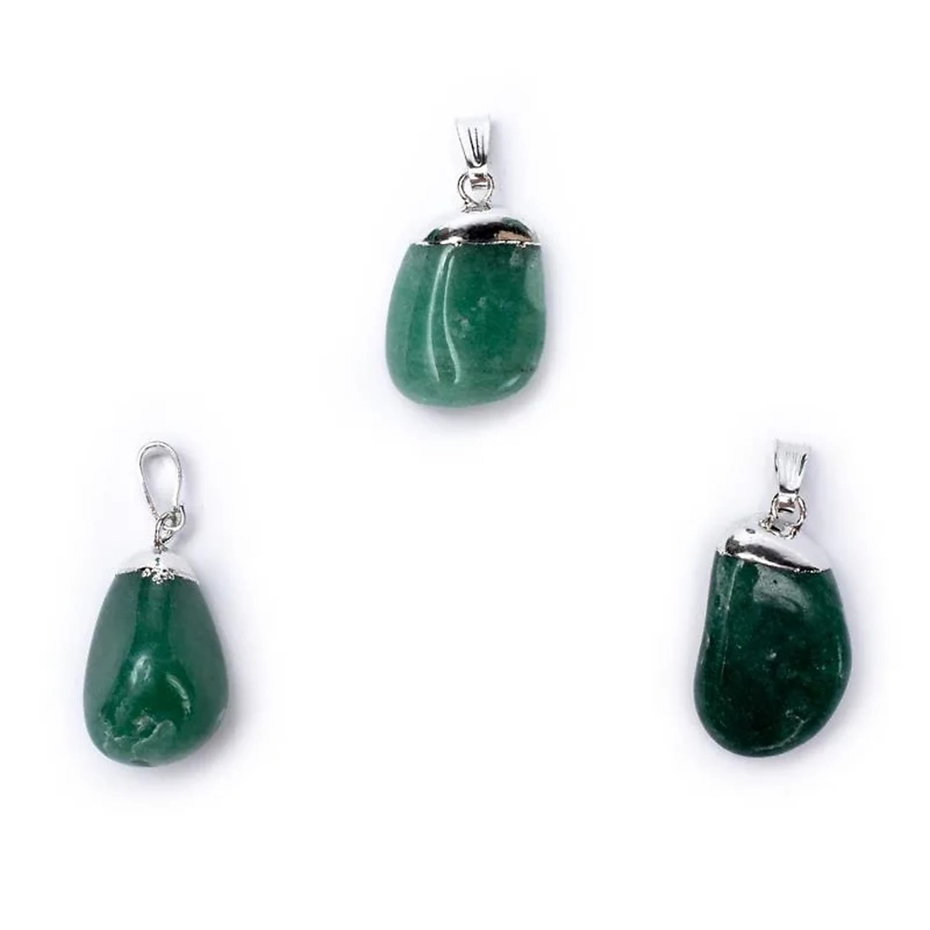 Pendentif Aventurine vert monture en métal | ±1-2.5cm
