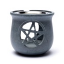 Brûle encens Pentacle en pierre à savon gris | 8.5x9 cm
