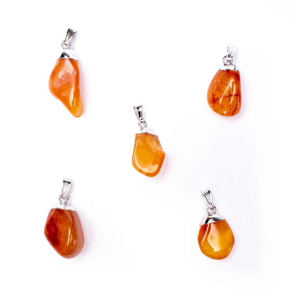 Pendentif Cornaline monture en métal | ±1-2.5 cm