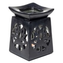 Brûle-parfum Lotus en pierre à savon noire | 11x8 cm