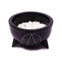 Bol d'encens Pentacle pierre à savon+pierres | 10x6cm