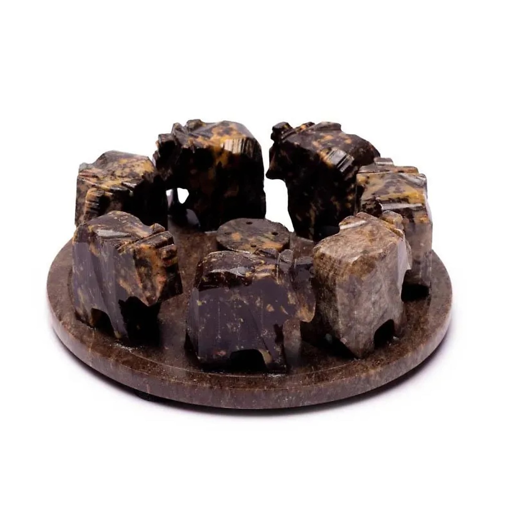 Brûle bâtons d'encens cercle d'éléphants | 13x5 cm