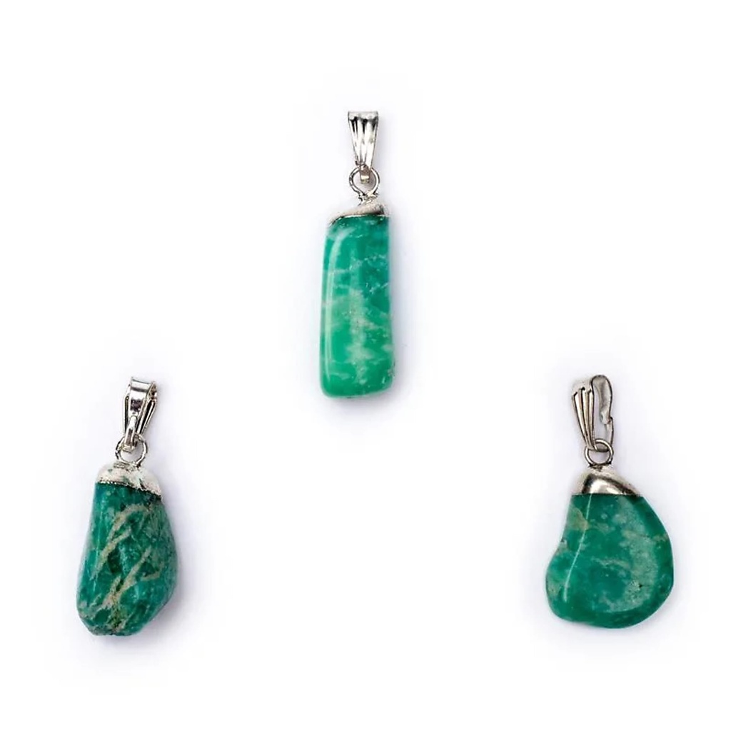 Pendentif Amazonite monture en métal | ±1-2.5cm