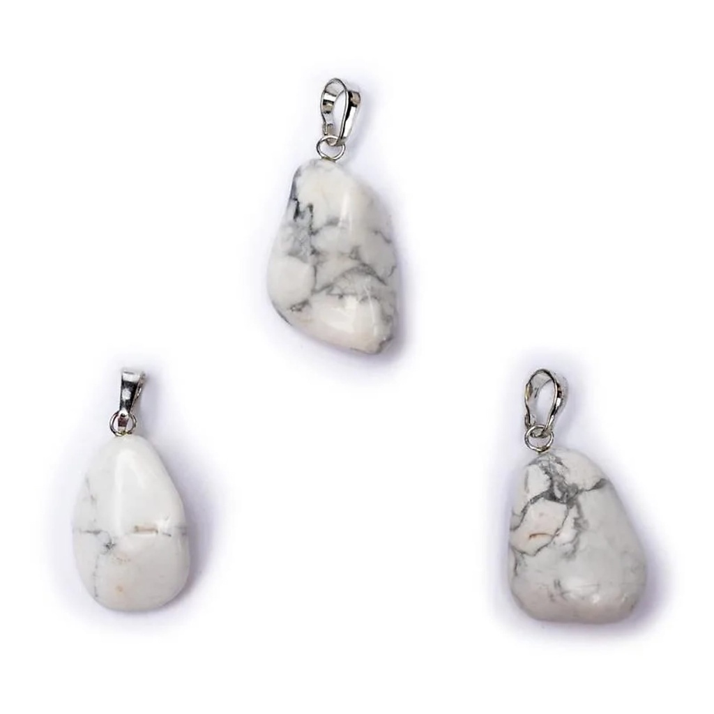 Pendentif Howlite blanc avec crochet | ±2-3cm