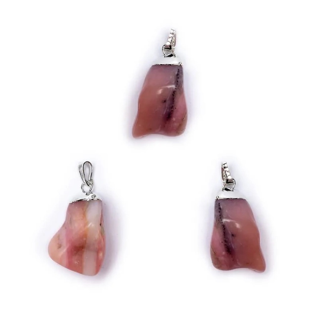 Pendentif Opale rose montature en métal |±2.5-4cm