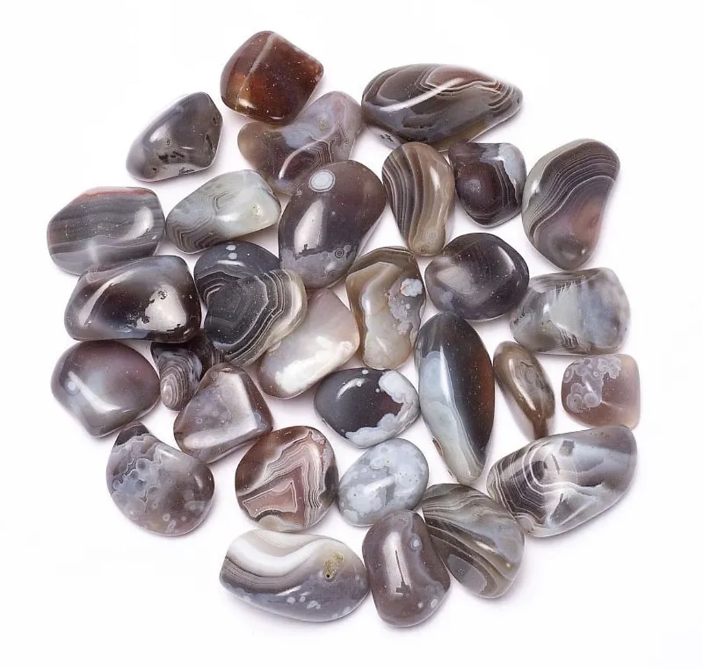 Oeil d'Agate grise pierres polies qualité A | ±250g; ±2-3 cm
