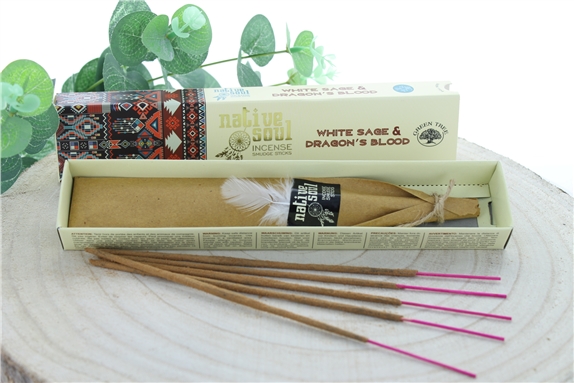 Encens Green Tree Native Soul Sauge Blanche & Sang de Dragon - 15 grs