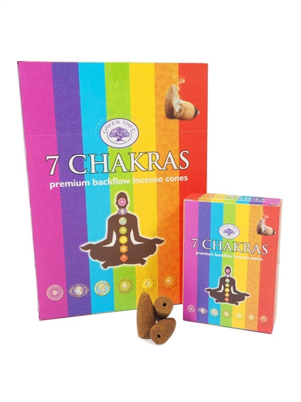 Encens Green Tree 7 Chakras Cônes Backflow