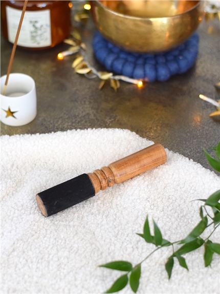 Bâton pour Bol Chantant Bois et Daim 15 cm