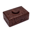 Boite tarots Yin et Yang en bois sculpté | 15.5x10x6.5 cm