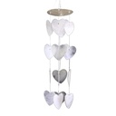 Mobile petits cœurs blancs coquillage capiz | 35 cm