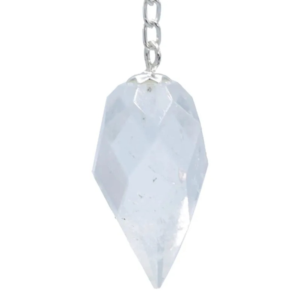 Pendule cristal roche larme à facettes | 12 g; 3 cm
