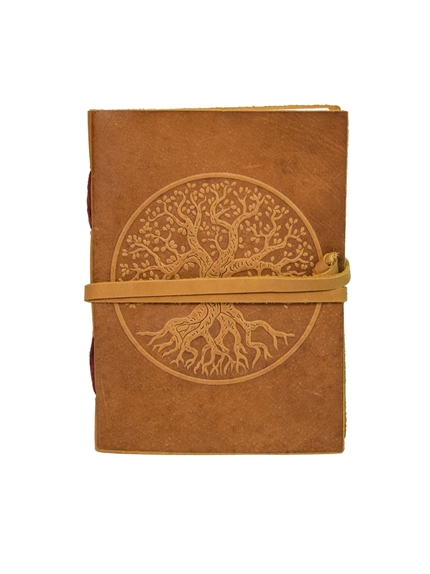 Grimoire en cuir Camel Arbre de vie - Petit Format